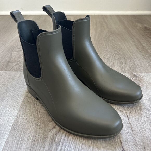 Chelsea Rain Boots Womens Size 9 Target A New Day Dark Green Slip On - Picture 1 of 16